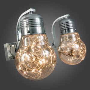 LAMP PARED 6W WW 2 BULBOS SILVER C/CASCA